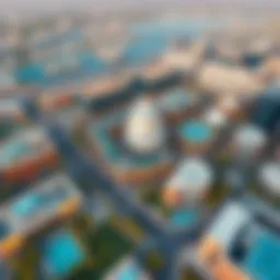 Aerial view of Silicon Oasis showcasing modern architecture