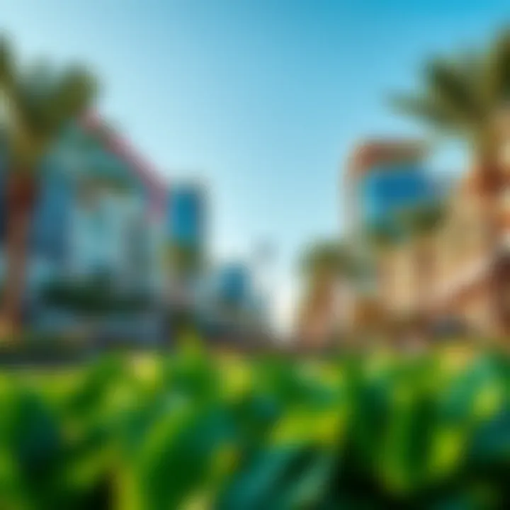 Vibrant community life with parks and recreational areas in Silicon Oasis