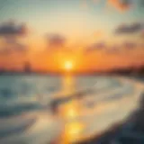 Stunning Sunset Over Silver Sands Beach Panoramic view of Silver Sands beach at sunset