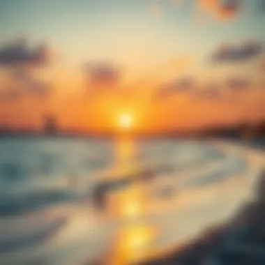 Stunning Sunset Over Silver Sands Beach Panoramic view of Silver Sands beach at sunset