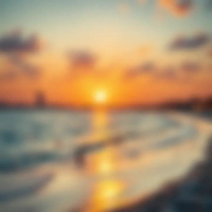 Stunning Sunset Over Silver Sands Beach Panoramic view of Silver Sands beach at sunset