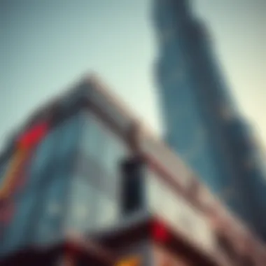 Architectural details of Sky Tower's façade