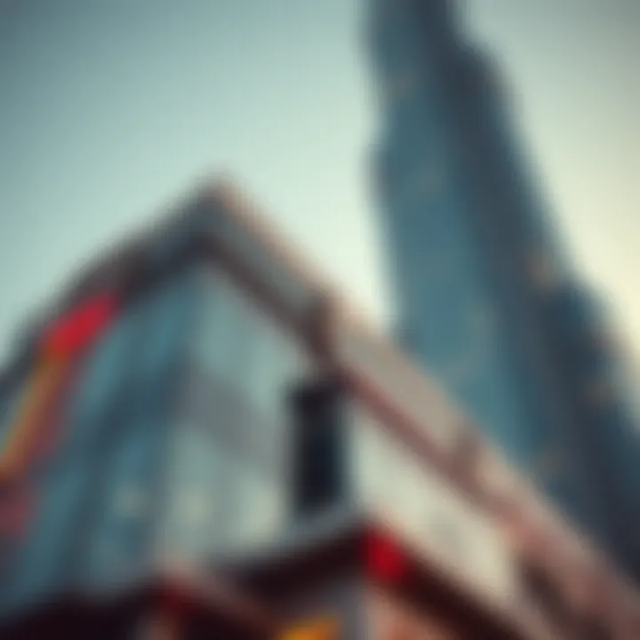 Architectural details of Sky Tower's façade