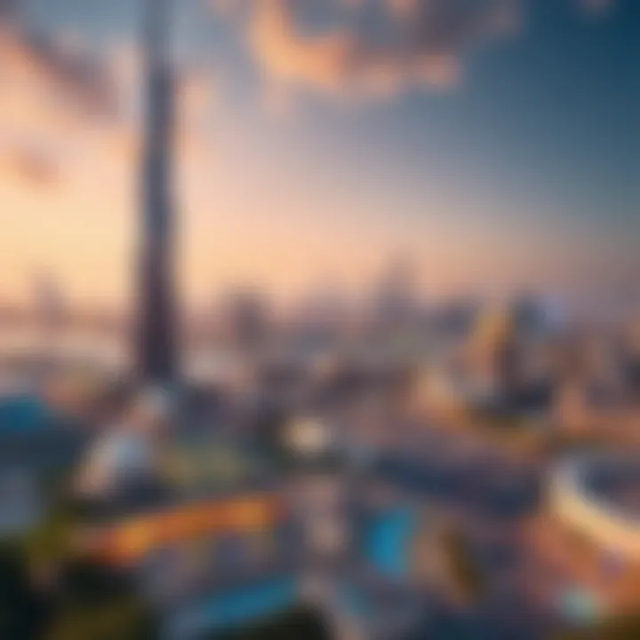 Surrounding amenities and skyline near Sky Tower