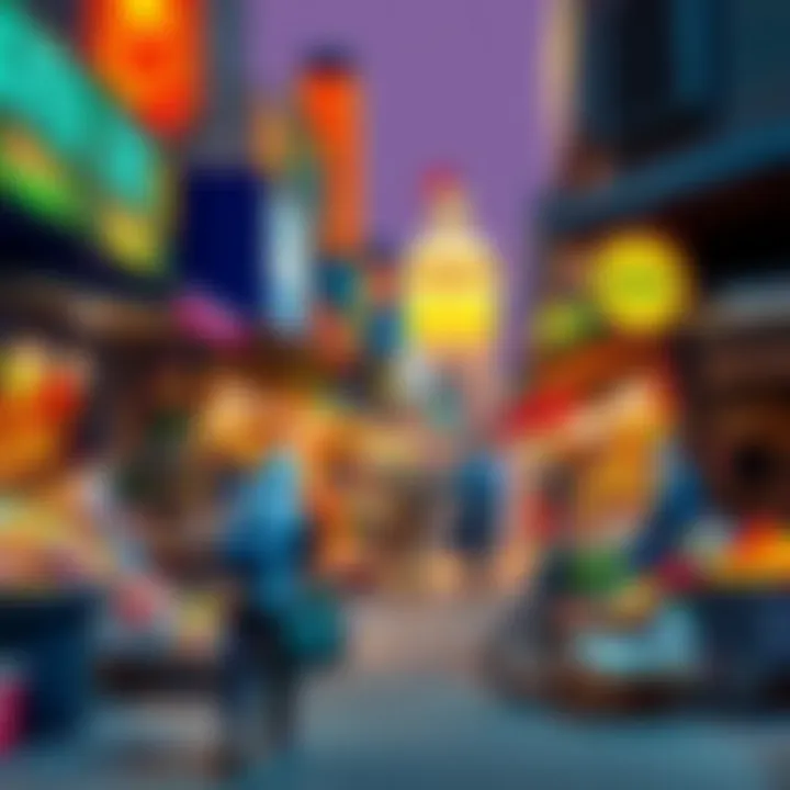 A bustling market scene highlighting commerce in Al Quoz