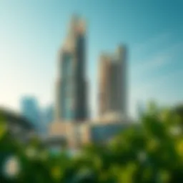 A stunning view of Sulafa Tower showcasing its unique architectural design