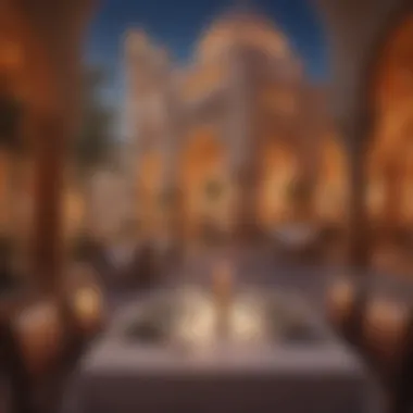 Cultural Elegance in Dining Elegant dining setting reflecting Dubai's cultural influences