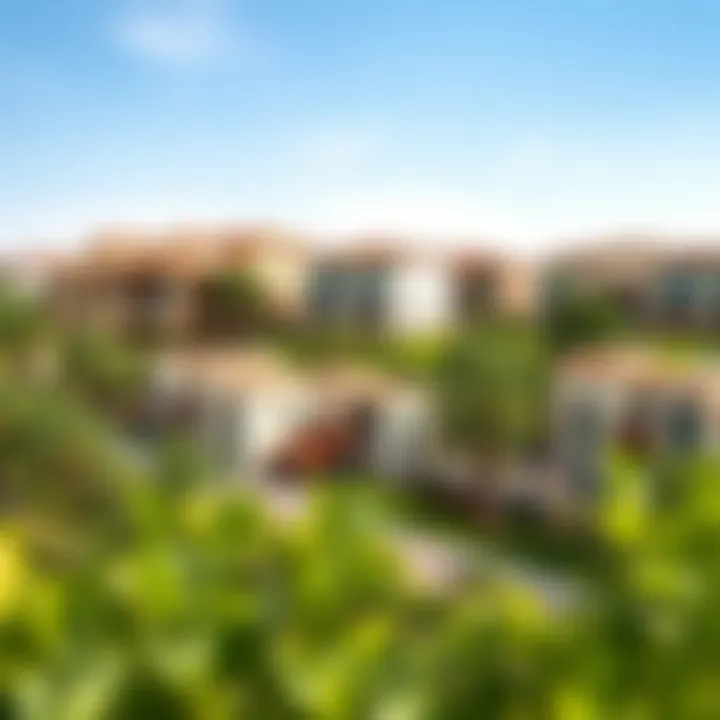 Serene landscape of Arabian Ranches showcasing lush greenery and elegant villas