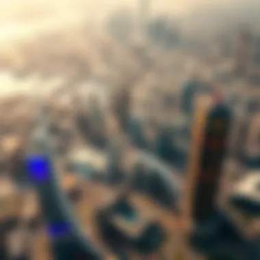 An aerial view of a city known for its technological advancements