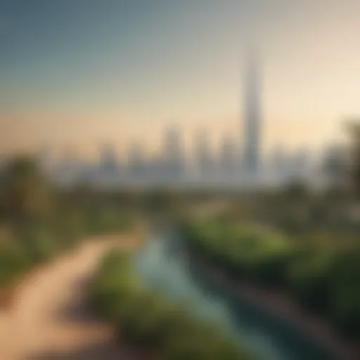 Stunning skyline view of the Greens and Views area in Dubai