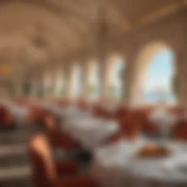 Gourmet Dining Experience at the Pavilion Luxurious dining setup at the Pavilion, highlighting the diverse culinary offerings