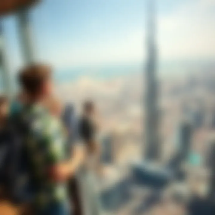 Visitors enjoying the panoramic view from the observation deck