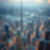 Aerial view showcasing Dubai's iconic skyline highlighting various towers