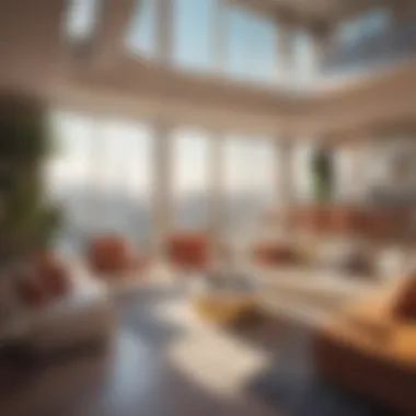 Luxury Living at Tiger Tower Luxurious living spaces with marina views inside the tower.