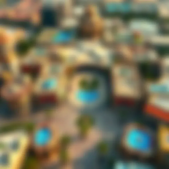 Aerial View of Town Square Dubai Aerial view of Town Square Dubai showcasing its layout