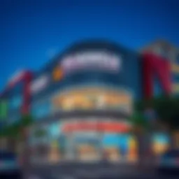 Exterior of Triangle Supermarket showcasing modern architecture in JVT