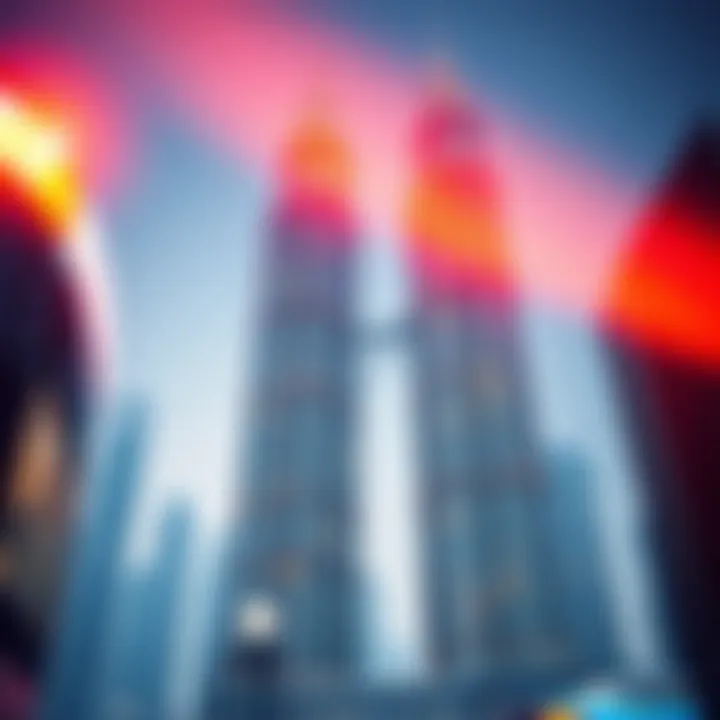 Architectural details of the Twin Towers facade