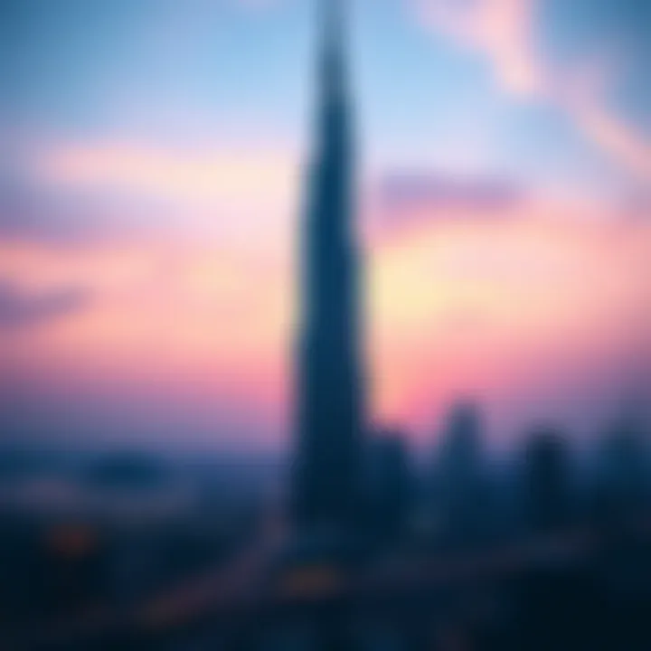 Stunning view of the Twin Towers at sunset