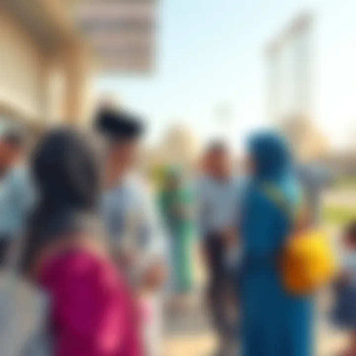 Parents participating in a school community event