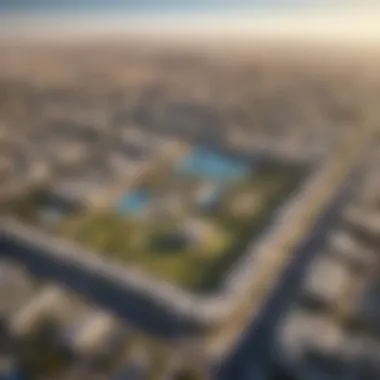 Dubai Academic City Aerial Perspective Aerial view of Dubai Academic City showcasing its expansive campus