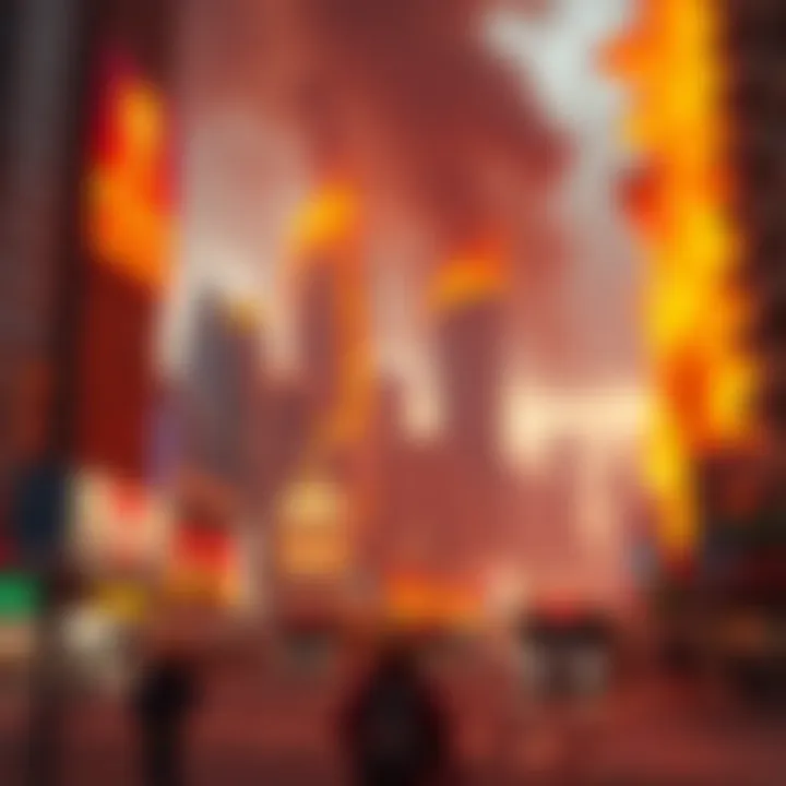 Infographic illustrating fire safety protocols in urban settings