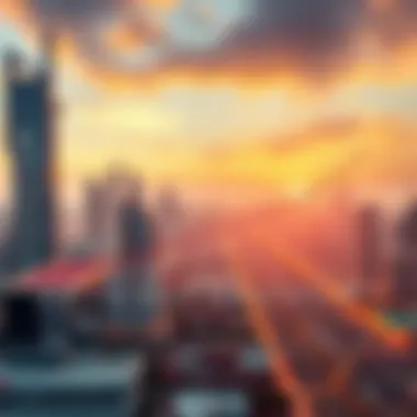 Graph illustrating the growth of Dubai's land use over the years