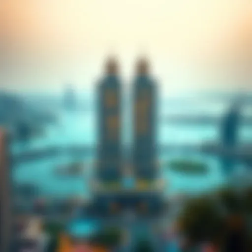 A panoramic view of Jumeirah Lake Towers showcasing its skyline and lakes