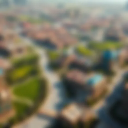 Aerial view of Academic City showcasing university campuses and green spaces