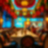 A vibrant dining setup at Vasanta Bhavan Al Nahda