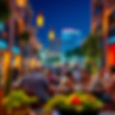 Guests enjoying a meal in a vibrant setting at Vincitore Boulevard