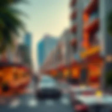 Local Dining Options at Vincitore Boulevard A panoramic view of Vincitore Boulevard featuring local dining options