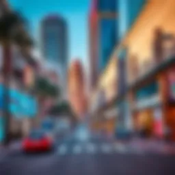 Vibrant streets of Vincitore Boulevard showcasing modern architecture