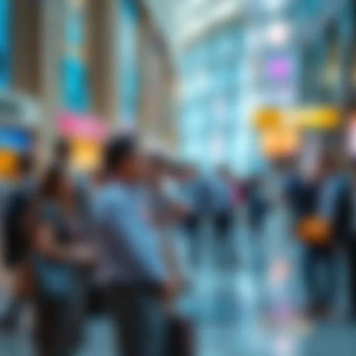 Visitors engaging in a business event at the World Trade Centre Dubai